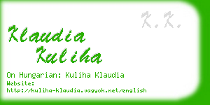 klaudia kuliha business card